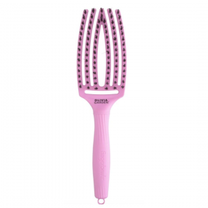 Kartáč na vlasy v limitované edici Think Pink 2025 Olivia Garden Fingerbrush Combo Medium Pink Tokyo - tokijská růžová